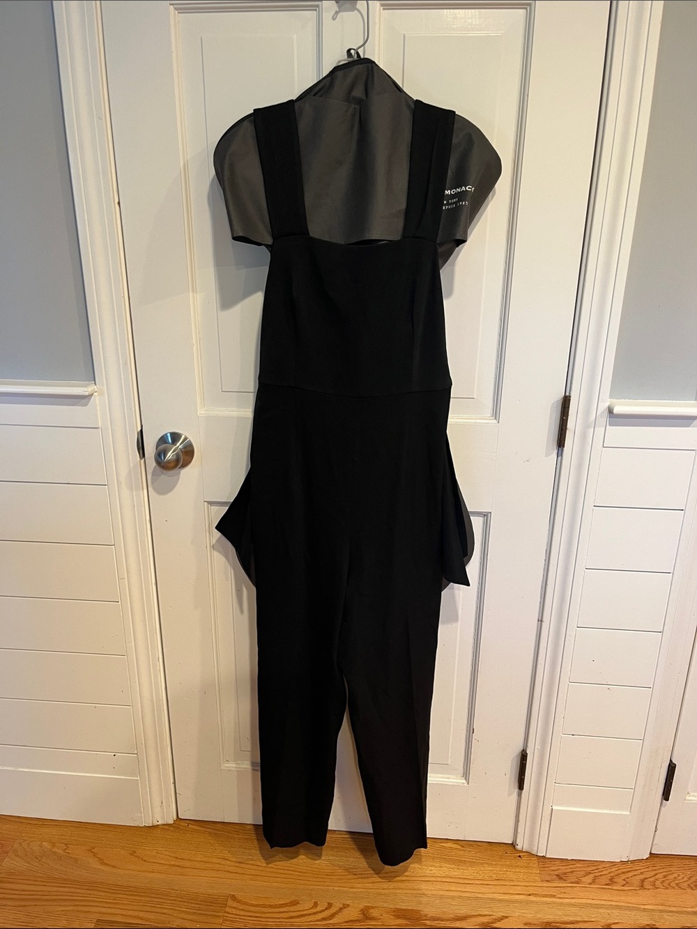 monaco Black Wide-Strap Tailored Jumpsuit